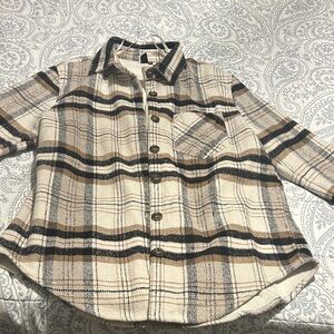 Windsor Plaid Varsity Jacket in Cream and Brown